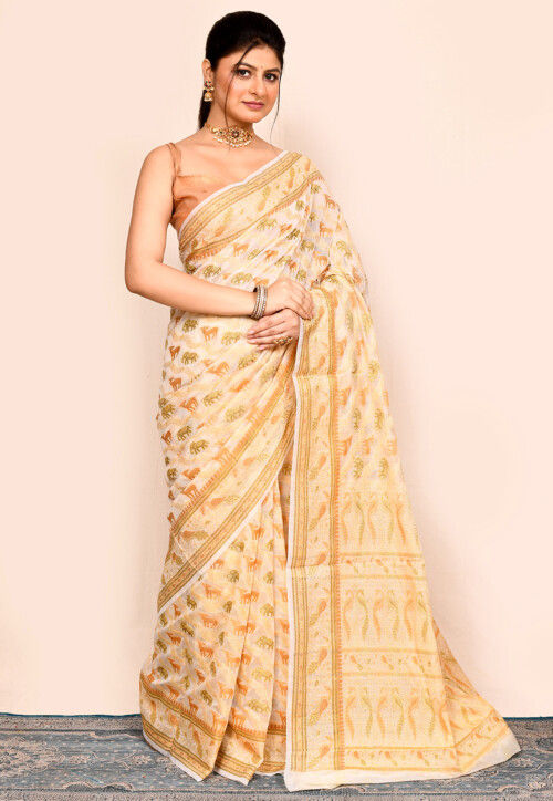 Banarasi Saree in Cream