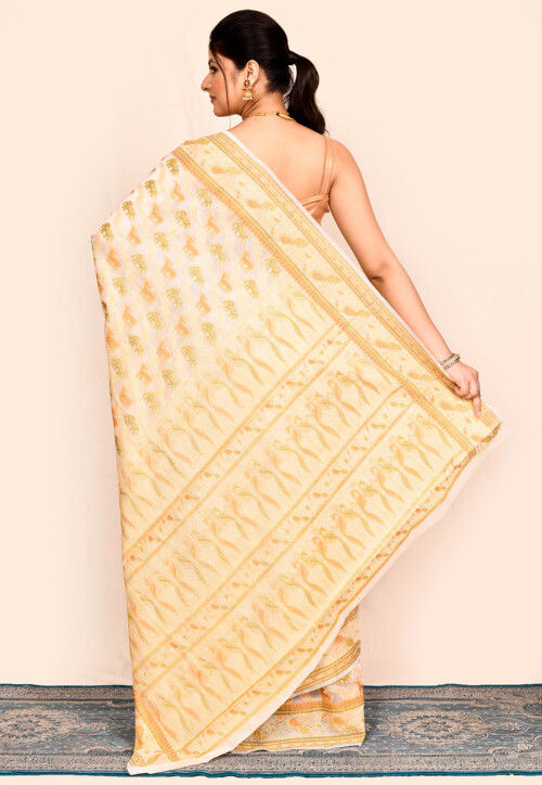 Banarasi Saree in Cream