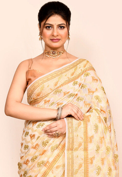 Banarasi Saree in Cream