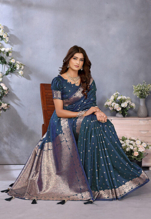 Banarasi Saree in Dark Green