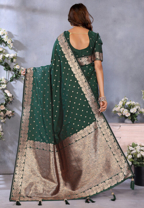 Banarasi Saree in Dark Green
