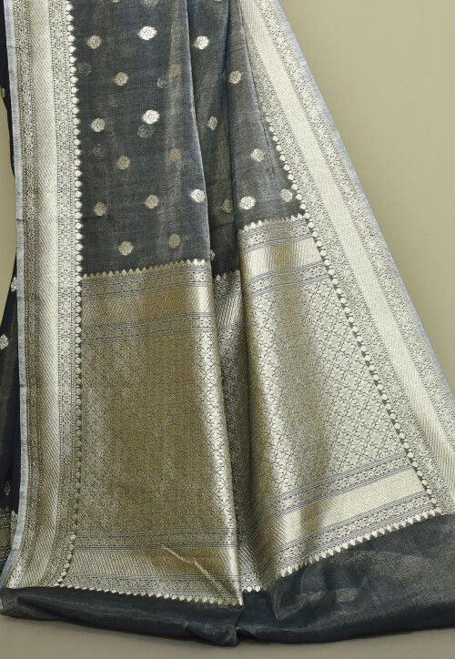 Banarasi Saree in Dark Grey