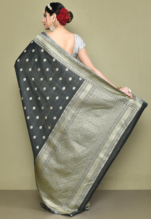 Banarasi Saree in Dark Grey
