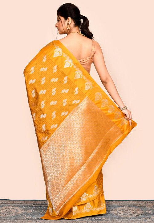 Banarasi Saree in Dark Mustard