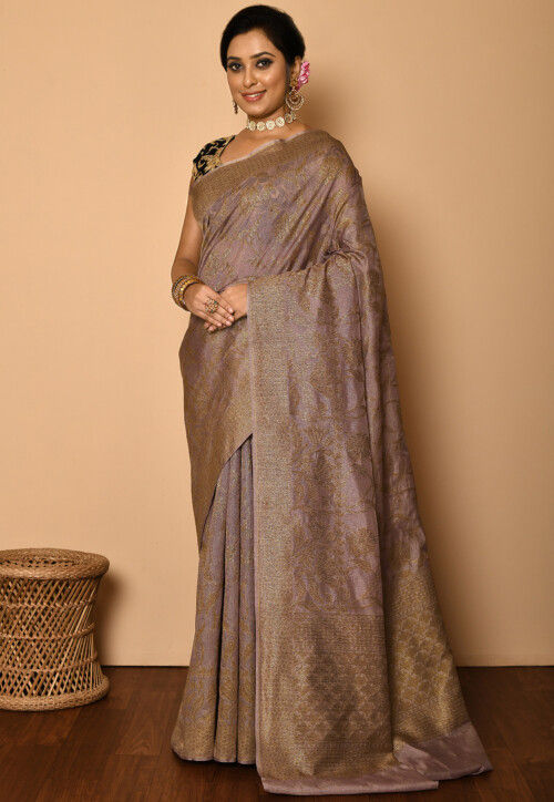 Banarasi Saree in Dusty Purple