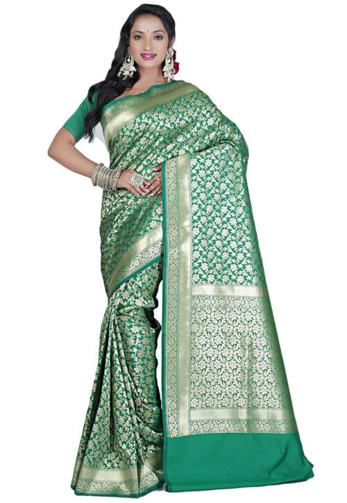 Banarasi Saree in Green : SPF9520