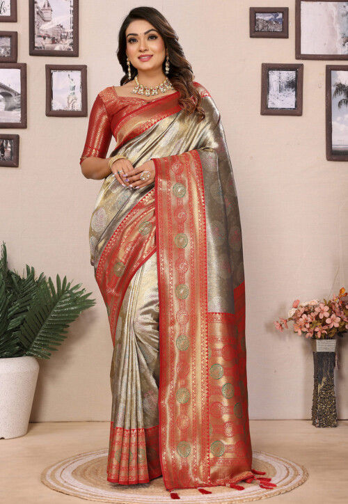 Banarasi Saree in Grey