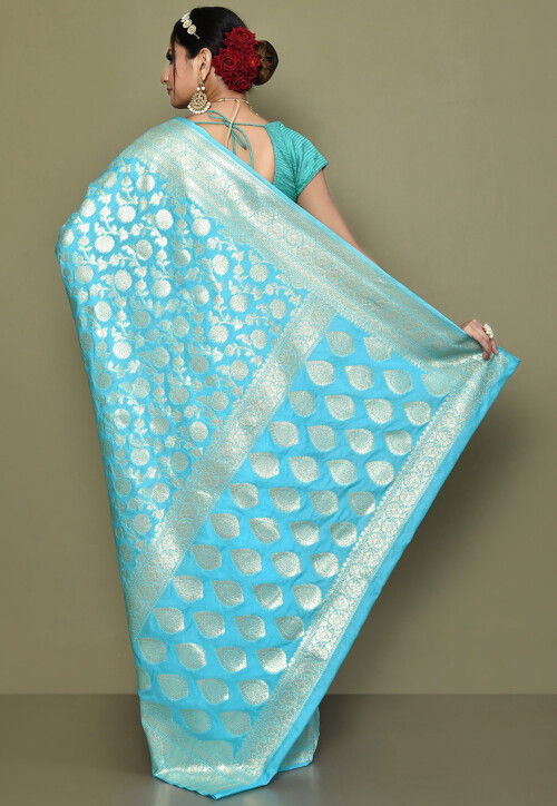 Banarasi Saree in Light Blue