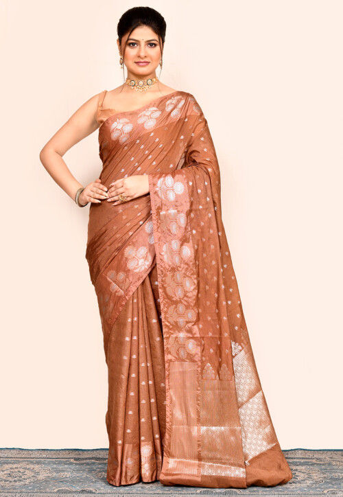 Banarasi Saree in Light Brown
