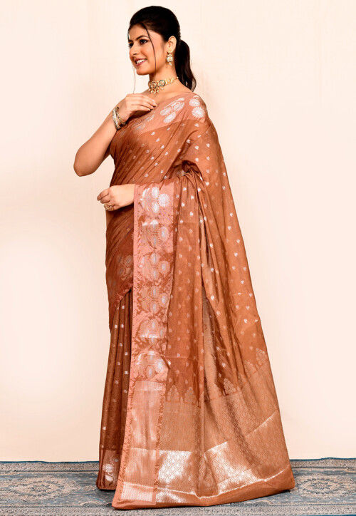 Banarasi Saree in Light Brown