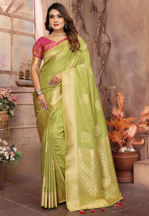 Banarasi Saree in Light Green