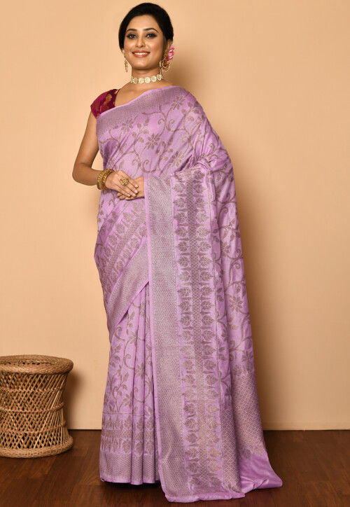 Banarasi Saree in Light Purple