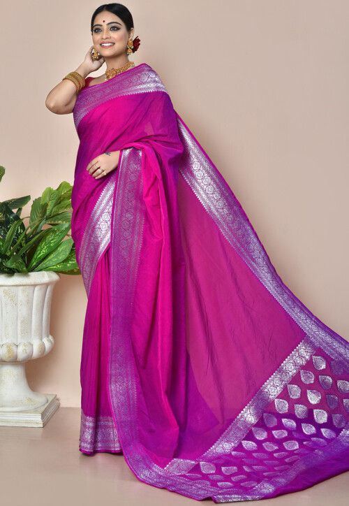 Banarasi Saree in Magenta