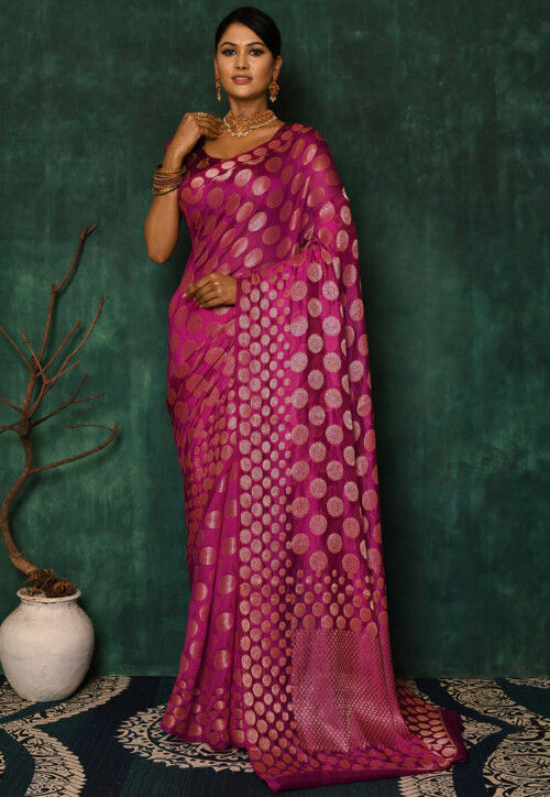 Banarasi Saree in Magenta Pink