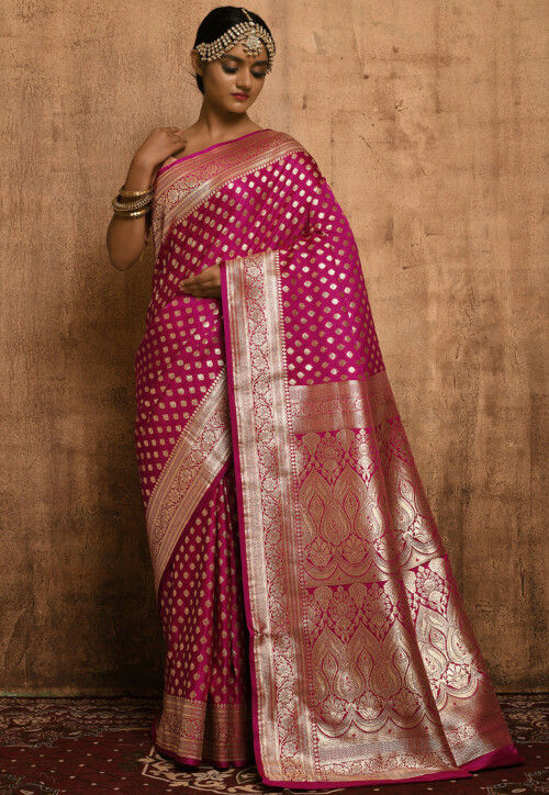 Banarasi Katan Silk Saree in Magenta