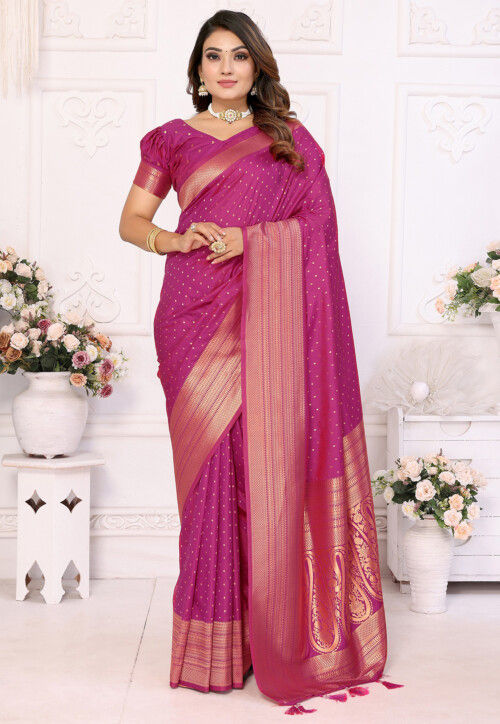 Banarasi Saree in Magenta