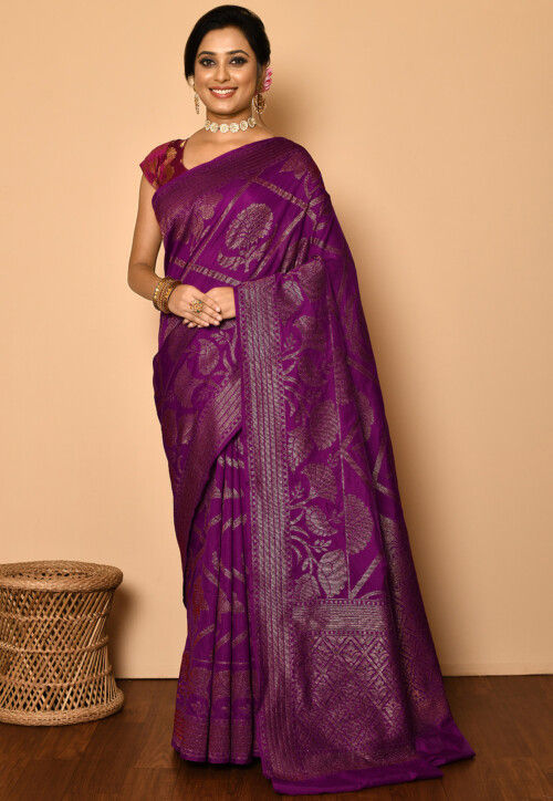 Banarasi Saree in Purple