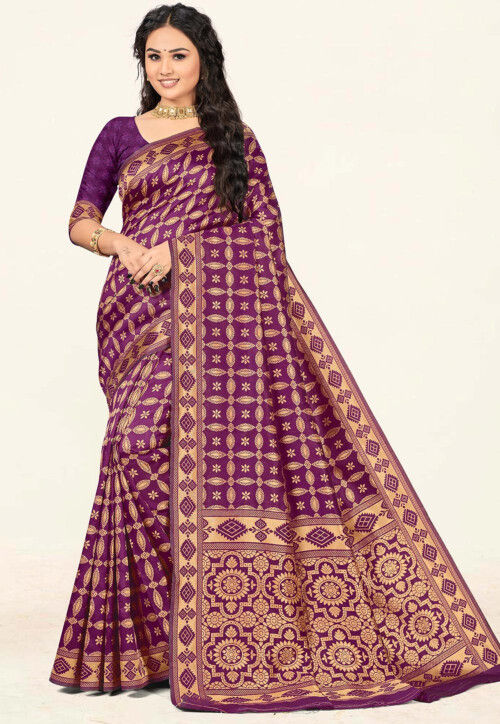 Banarasi Saree in Purple