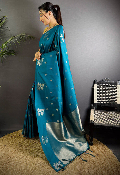 Banarasi Saree in Teal Blue