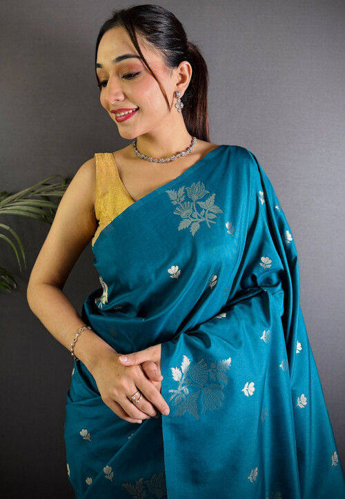 Banarasi Saree in Teal Blue