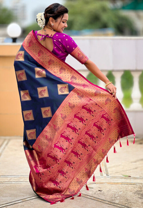 Banarasi Saree in Teal Blue