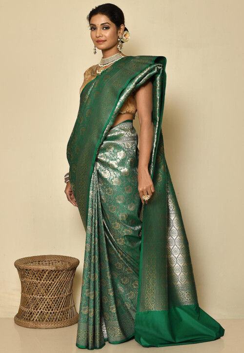Banarasi Saree in Teal Green