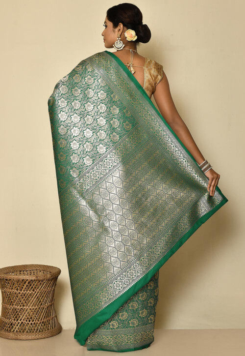 Banarasi Saree in Teal Green