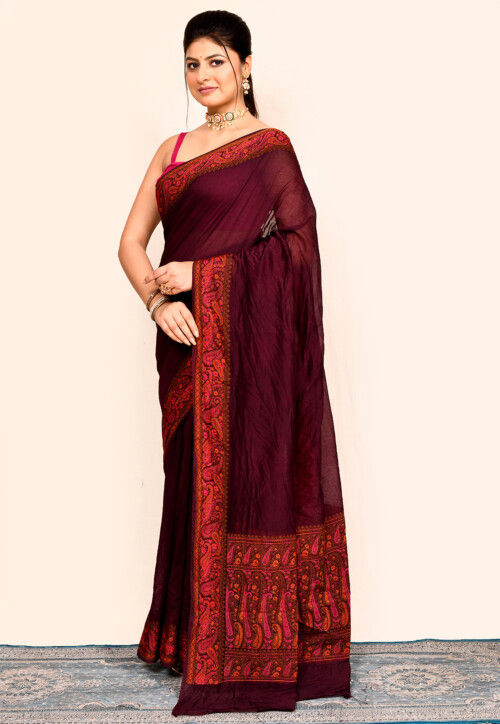 Banarasi Saree in Wine