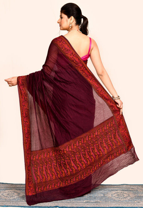 Banarasi Saree in Wine