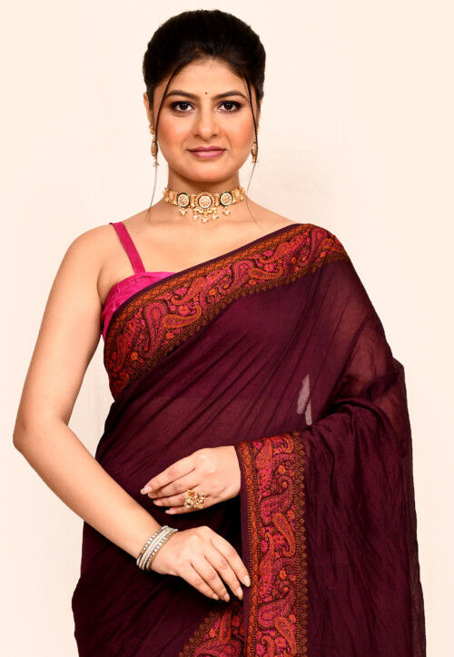 Banarasi Saree in Wine