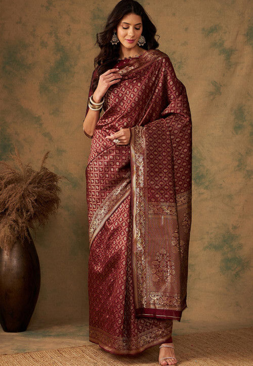 Banarasi Saree in Wine