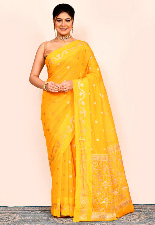 Banarasi Saree in Yellow