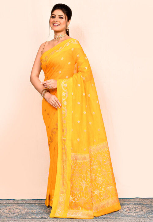 Banarasi Saree in Yellow