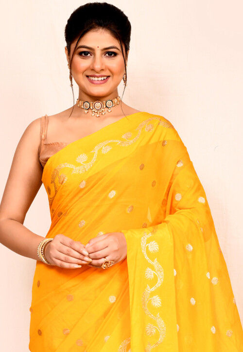 Banarasi Saree in Yellow