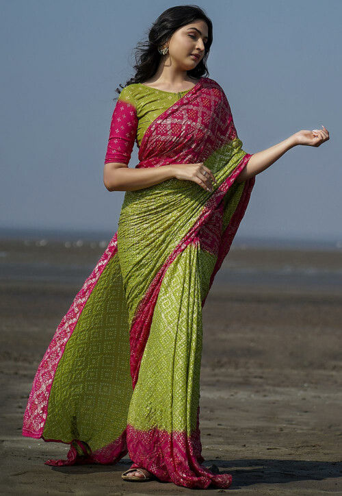 Bandhej georgette sarees best sale