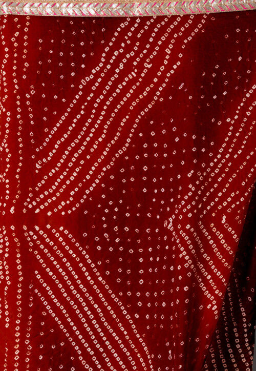 Buy Bandhej Printed Art Silk Dupatta in Maroon Online : BNJ1020 - Utsav ...