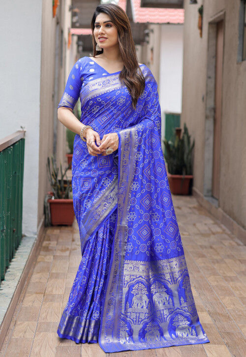 Janaki Royal Blue Munga Silk Sari – gotitli