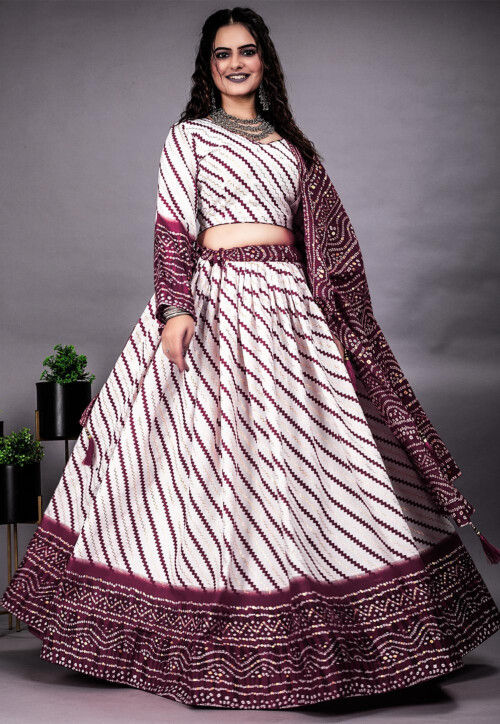 Buy White & Pink Lehenga Choli Sets for Women by ANARA Online | Ajio.com