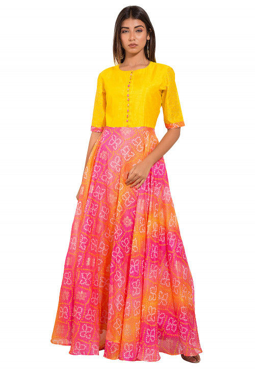 Yellow pink dress outlet