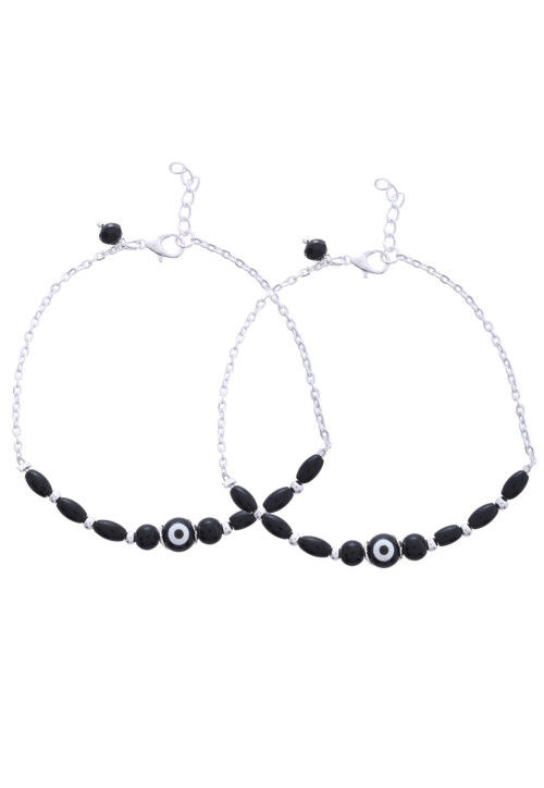 Beaded Adjustable Anklet Pair