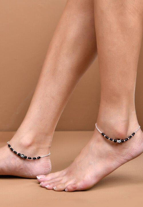 Beaded Adjustable Anklet Pair