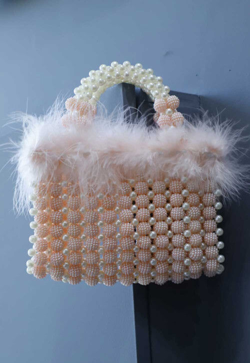 Beaded String Handbag in Pink