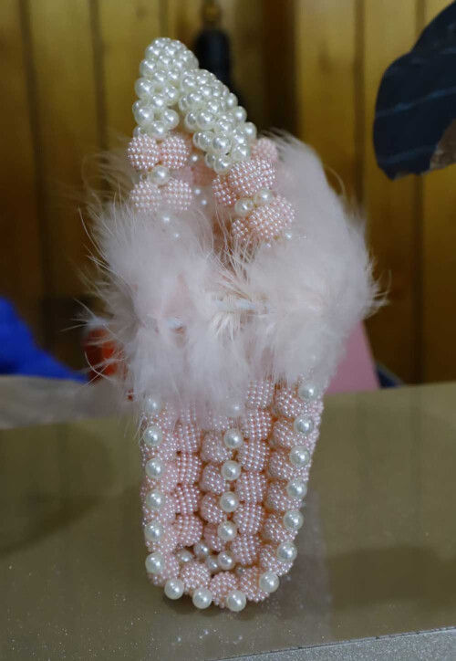 Beaded String Handbag in Pink