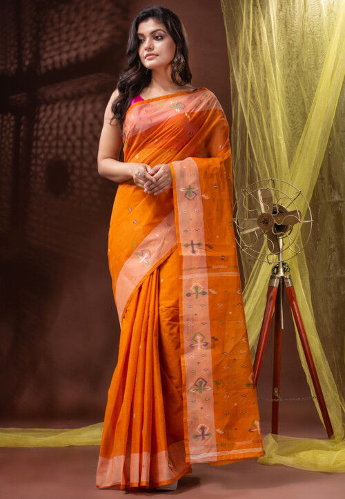 Dhakai Kora Color Jamdani Saree