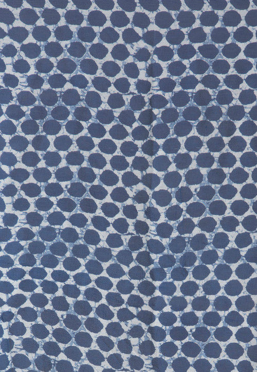 Block Printed Chiffon Dupatta in Indigo Blue