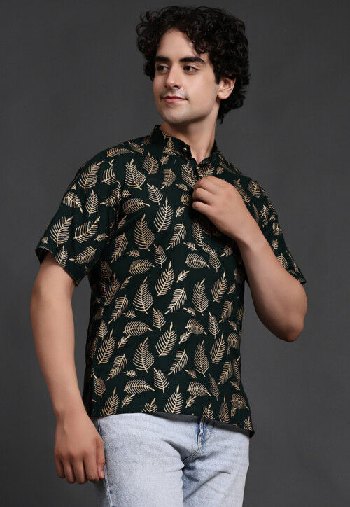 DENNISON Fish Block Printed Cotton Short Kurta