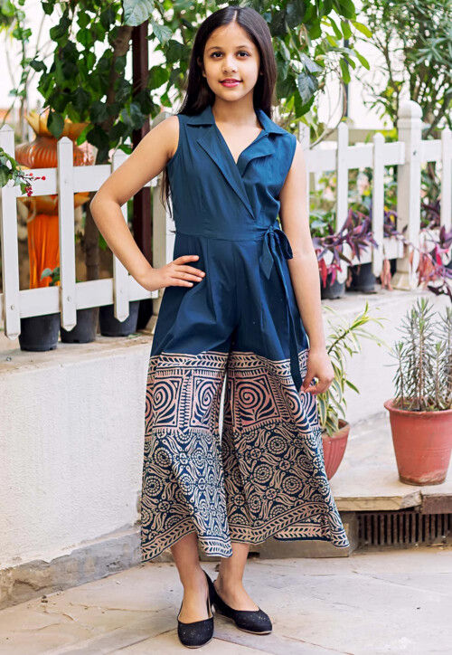 SALE: Navy Tie-Front Sleeveless Jumpsuit | SilkFred