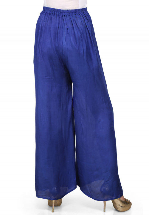 Plain Shantoon Palazzo in Blue