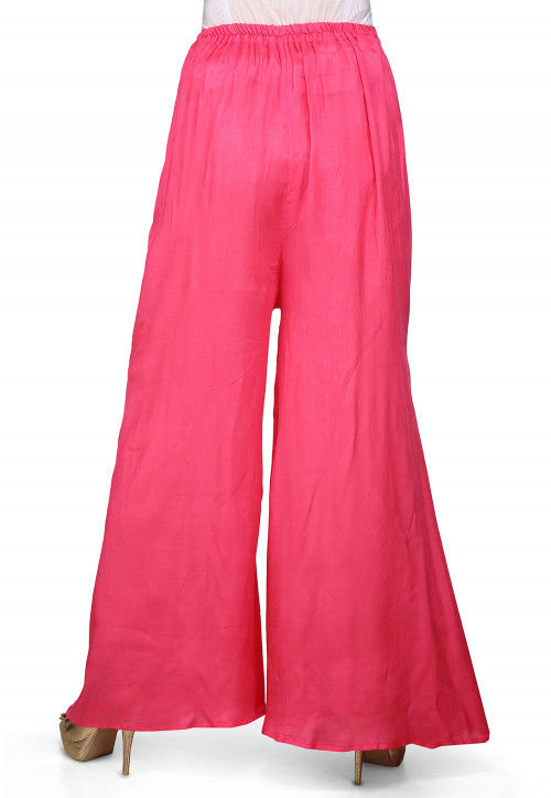 Plain Shantoon Palazzo in Pink