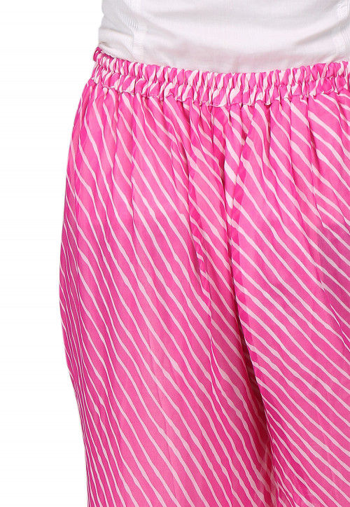 Lehariya Printed Georgette Palazzo in Pink